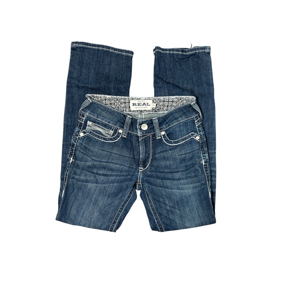 Ariat Real Mid Rise Straight Dresden Western Jeans 27S